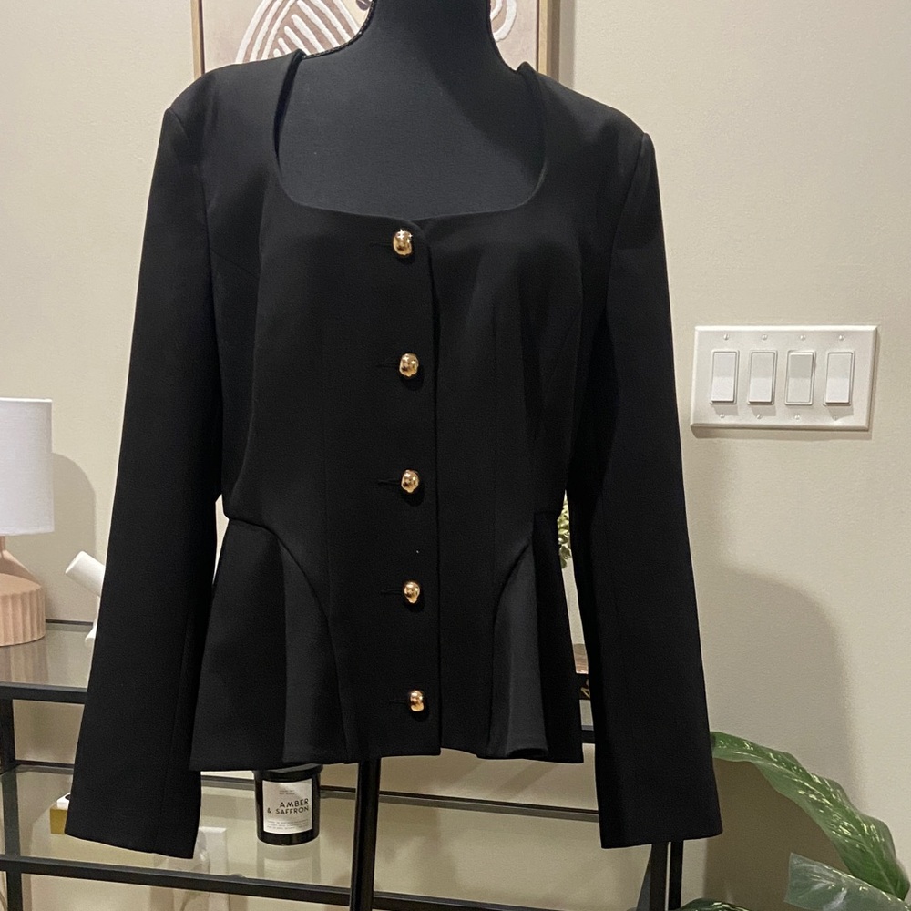 River Island Black Blazer with Gold Buttons